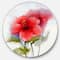 Designart - Watercolor Painting Red Hibiscus Flower' Large Floral Metal Circle Wall Art